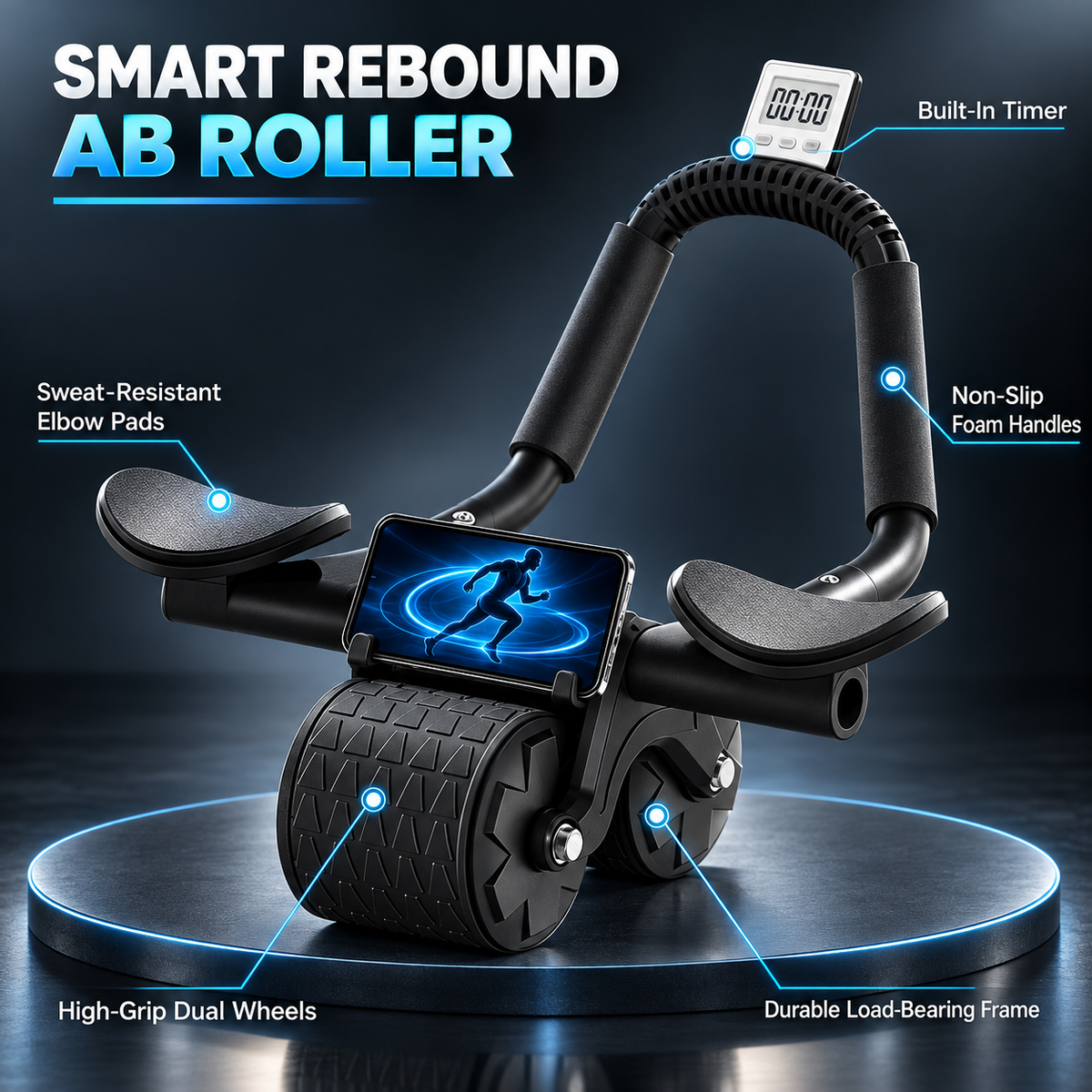Automatic Abs Roller Wheel with Elbow Support